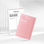 Lakerain Bio-Collagen Deep Mask packaging with white box and pink hydrogel mask sachet on white background